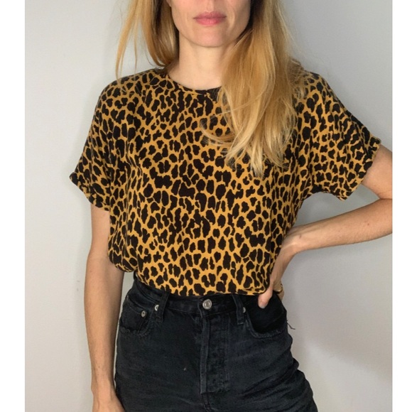 Vintage Leopard Animal Print Blouse Top - Picture 3 of 15
